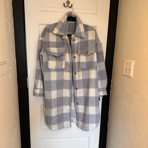 Lulu! Super cute and fuzzy plaid shirt dress (XS) (LIKE NEW)